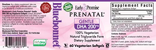 BlueBonnet Early Promise Prenatal Gentle DHA 200 mg Vegetable Capsules, 60 Count