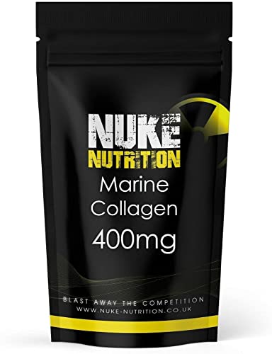 Nuke Nutrition Marine Collagen Capsules - 400mg - 60 Capsules - High Strength Collagen 