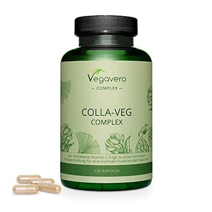 Vegavero Vegan Collagen Supplement | 2000mg | Complex with L-Lysine, L-Proline, Vitamin C (Acerola) & Superfoods Extracts | NO Additives, Lab-Tested | 120 Capsules