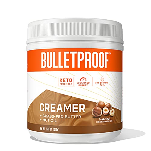 Bulletproof Hazelnut Creamer, 14.8 Ounces, Keto Coffee Creamer with MCT Oil and Grass