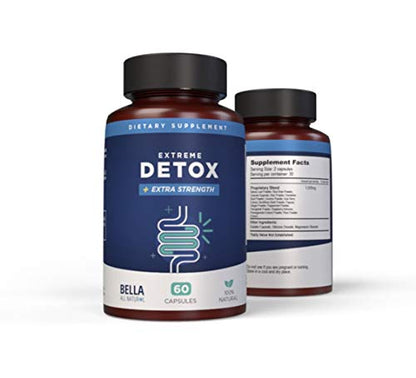 Bella All Natural Extreme Detox - Colon Cleanse and Full Body Detox - 60 Caps