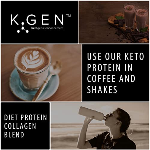 K-GEN™ Keto Collagen Protein Powder Natural Multi Collagen Chocolate Blend, Coconut MCT Vitamin C+B6