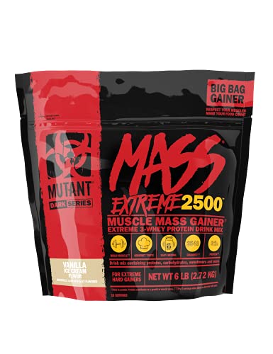 Mutant Mass Extreme Gainer Whey Protein Powder, Build Muscle Size & Strength with High-Density Clean Calories