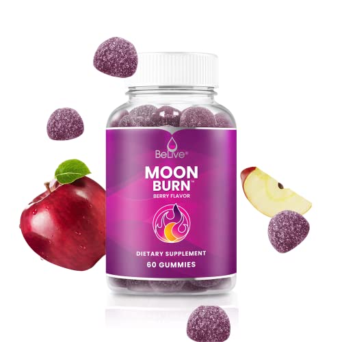 BeLive MoonBurn Nighttime Melatonin Gummies - 60 Ct | Formulated with Apple Cider