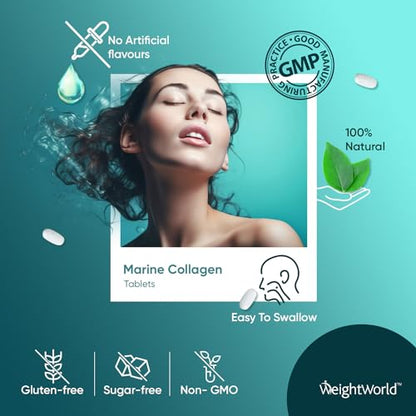 Hydrolysed Marine Collagen Tablets 1800mg - Collagen Supplements for Skin, Hair, and Slumber- for Men & Women