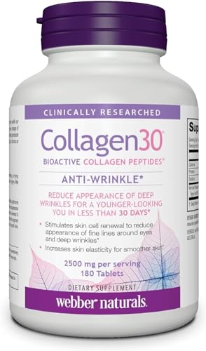 Webber Naturals Collagen30® Bioactive Collagen Peptides 2500 mg 180 Tablets