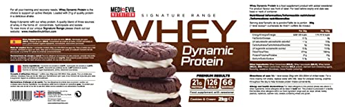 Medi-Evil Nutrition Whey Dynamic Protein, Cookies and Cream Flavour, 2kg, 66 Servings