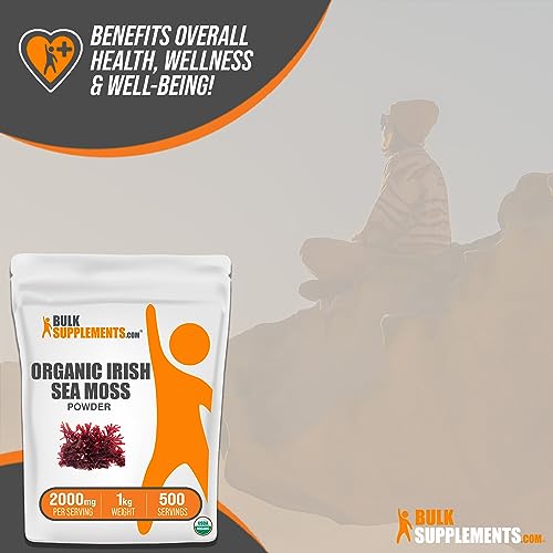 BULKSUPPLEMENTS.COM Organic Irish Sea Moss Powder - Sea Moss Supplement