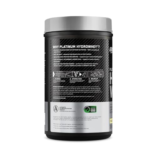 Optimum Nutrition Platinum Hydrowhey Protein Powder, 100% Hydrolyzed Whey Protein