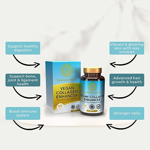 Vegan Collagen Supplement for Women & Men - 60 Advanced Collagen Booster Tablets