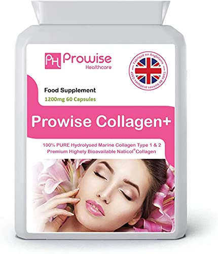 Marine Collagen Type 1 and Type 2 1200mg - 60 Capsules | UK Manufactured