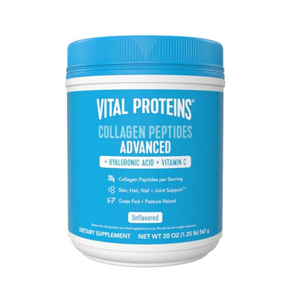 Vital Proteins Collagen Peptides Powder with Hyaluronic Acid and Vitamin C, Unflavored