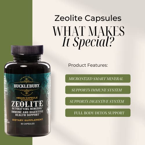 BUCKLEBURY Zeolite Micronized Smart Mineral Capsules - Supports Detox, Immune