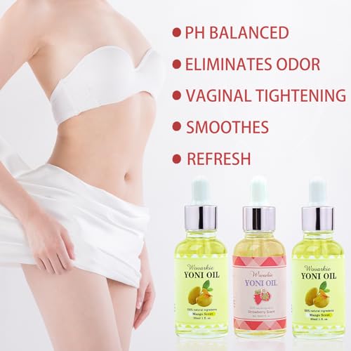 3 Packs Yoni Oil for Women, 100% Natural Feminine Oil Intimate Deodorant for Women, Eliminates Odor