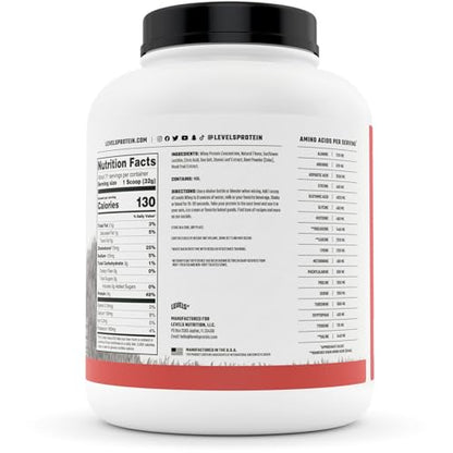 Levels Grass Fed 100% Whey Protein, No Hormones, Strawberry, 5LB