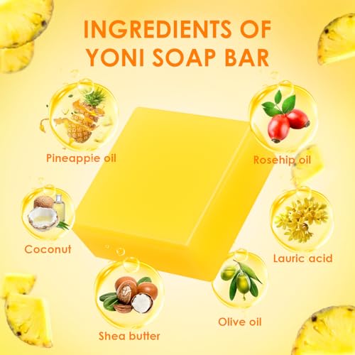 2 PCS Yoni Soap Bars Feminine Wash, 100% Natural Organic Yoni Bar Soap for Women Ph Balance Yoni