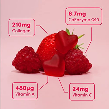 Collagen Peptides CoQ10 Vitamin Gummies. Vitamins A C Supplement, Biotin. Supports Collegen