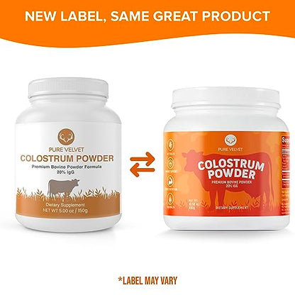 Pure Velvet Colostrum Powder for Gut Health, Bloating, Hair Growth, Immune Support