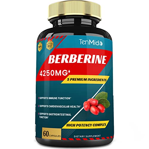 Berberine Extract Capsules 4250mg, 2 Months Supply & Ceylon, Milk Thistle, Turmeric