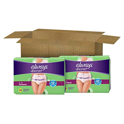 Always Discreet Adult Incontinence Underwear for Women and Postpartum