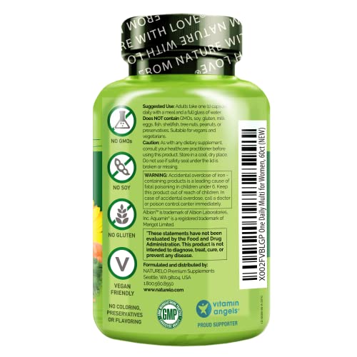 NATURELO One Daily Multivitamin for Women - Energy Support - Whole Food Supplement