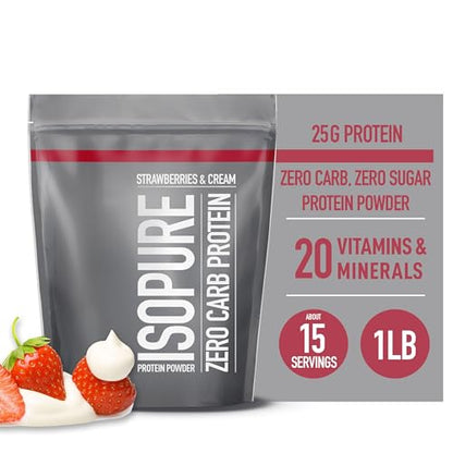 Isopure Protein Powder, Zero Carb Whey Isolate, Gluten Free, Lactose Free, 25g Protein