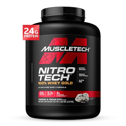 Muscletech Whey Protein Powder (Cookies & Cream, 5LB) - Nitro-Tech Whey Protein