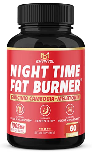 BMVINVOL Night Time Fat Burner, 12-in-1 Powerful Blend of Green Tea, Ceylon Cinnamon