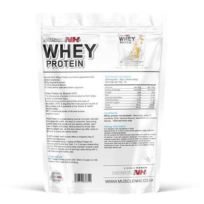 MuscleNh2 Whey Protein Powder Milk Protein, Soy Free, Gluten Free, Naturally Occurring BCAAs