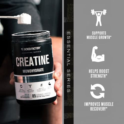 Jacked Factory Creatine Monohydrate Powder 425g - Creatine Supplement for Muscle