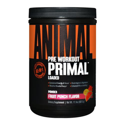 Animal Primal Muscle Hydration + Preworkout Powder – Contains Beta Alanine, 3DPump