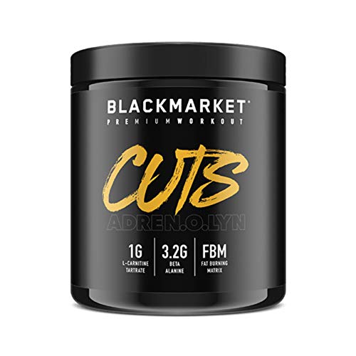 BLACKMARKET CUTS Pre Workout - Flavored Energy Powdered Drink Mix for Men