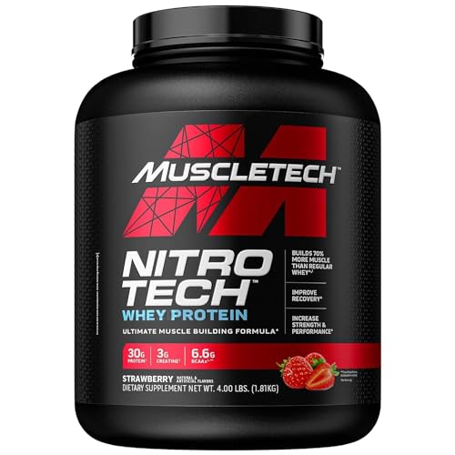 Whey Protein Powder, MuscleTech Nitro-Tech Whey Protein Isolate & Peptides, Protein 