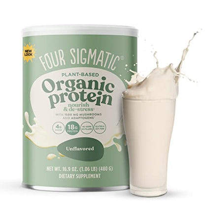 Four Sigmatic Organic Plant-Based Protein Powder Unflavored Protein with Lion’s Mane