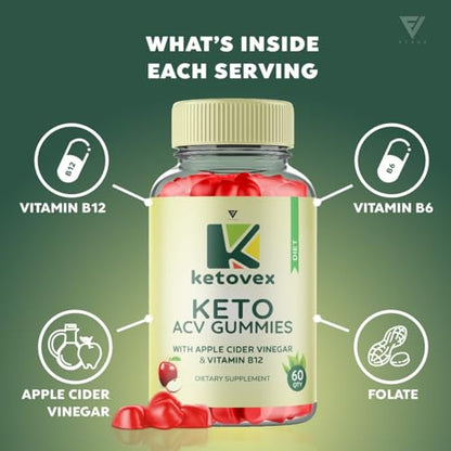 (2 Pack) Ketovex Keto Gummies for Weight Loss, Ketovex Keto ACV Gummies Advanced