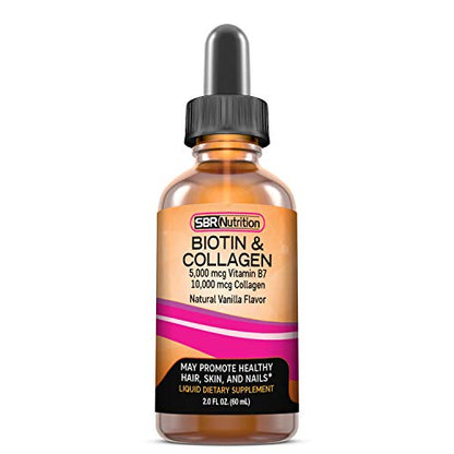 SBR Nutrition Biotin and Collagen Liquid Drops Daily Food Supplement, Vitamins