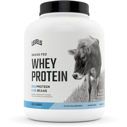 Levels Grass Fed 100% Whey Protein, No Hormones, Unflavored, 5LB