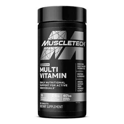 MuscleTech Platinum Multivitamin for Immune Support 18 Vitamins & Minerals Vitamins A 