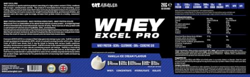 Out Angled Whey Excel Pro Whey Protein Powder Vanilla Flavour, 2kg, 66 Servings, High Protein Powder