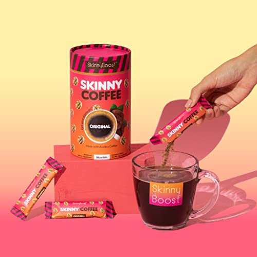 Skinny Boost Skinny Coffee- (Unflavored) Instant Sticks Made with Arabica Coffee, Garcinia