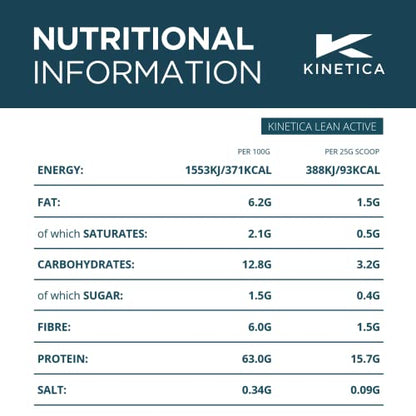 Kinetica Lean Protein Powder, Low Calorie, Grass Fed Whey, 36 Servings, Smooth Chocolate, 900g