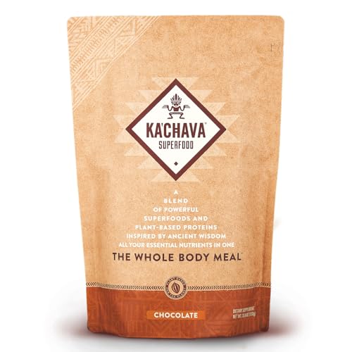 Ka’Chava All-In-One Nutrition Shake Blend, Chocolate, 85+ Superfoods, Nutrients & Plant