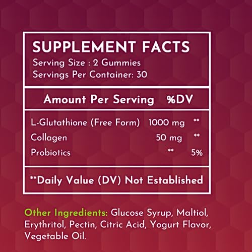 Glutathione Gummies | with Marine Collagen | 1050mg per Serving | Antioxidant Support