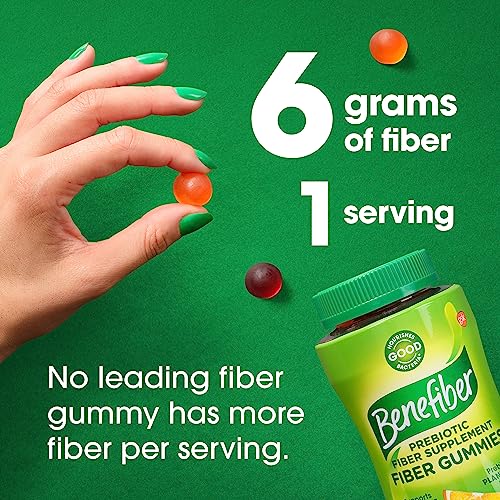 Benefiber Prebiotic Fiber Supplement Gummies for Digestive Health, Assorted Fruit Flavor