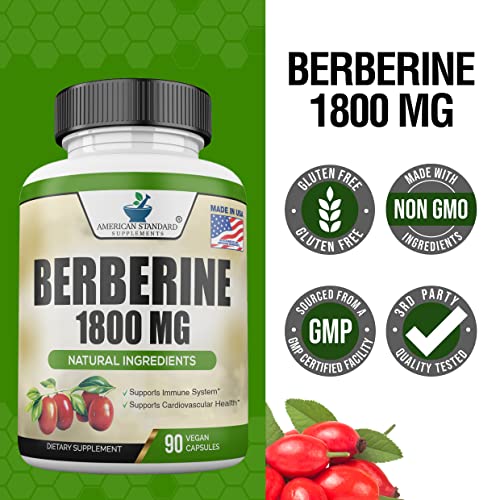 Berberine 1800mg Per Serving, Berberine Supplement, Berberine HCL, Berberine Pills