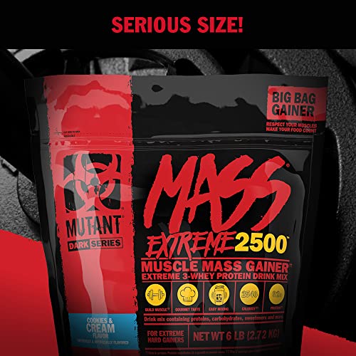 Mutant Mass Extreme Gainer Whey Protein Powder, Build Muscle Size & Strength with High-Density Clean Calories