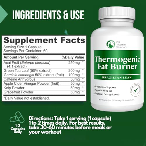 Dr Vitamin Thermogenic Fat Burner Brazilian Lean, Weight Loss Vitamins, Waist Trimmer