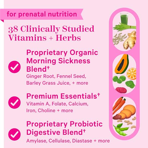 Pink Stork Premium Prenatal Vitamins for Women with Organic Whole-Food Ingredients