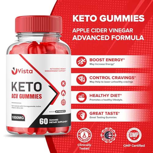 (2 Pack) Vista Keto Acv Gummies - Official Formula, Vegan - Vista Keto + Acv Gummies