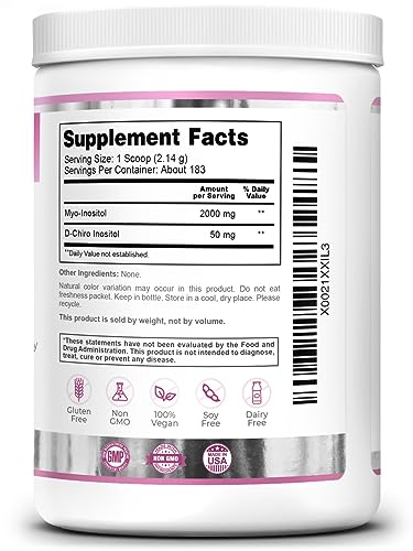 Zazzee PREGNOSITOL Powder, 183 Servings, 6 Month Supply, Premium Myo-Inositol